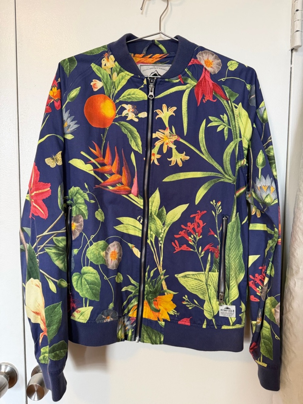 Penfield Navy Jacket with Lime and Light Gray Accents